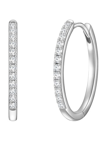 Creolen aus Sterling Silber mit Zirkonia in silber