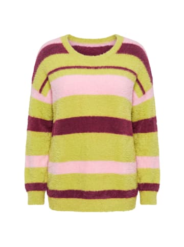 Pullover in grüngelb