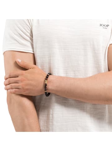 Armband Edelstahl, IP Gold in Schwarz