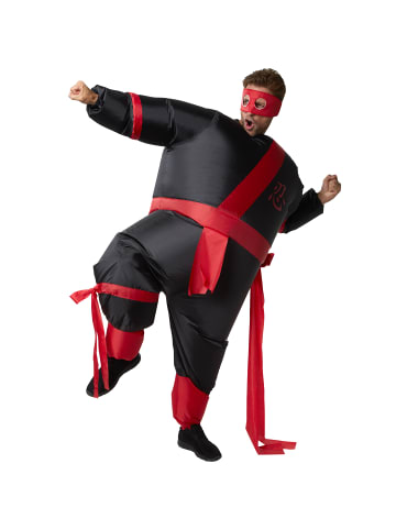 Schattenkrieger/Aufblasanzug, in schwarz/rot, Gr. Einheitsgröße