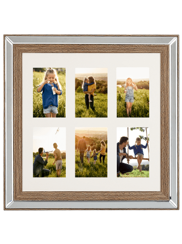 Fotorahmen SINTA in Silber/Braun/Beige - (W) 50 x (H) 50 x (L) 5 cm Vertikal