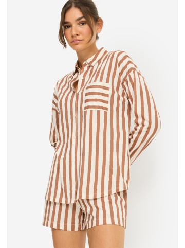 Shorty in braun-roségold-gestreift