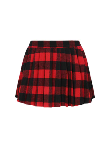 Women Skirt in black red check