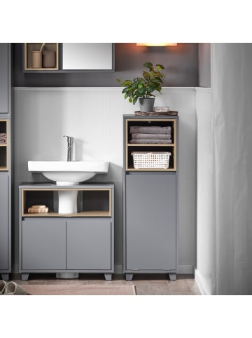 Hochschrank in Mattgrau - (W) 30 x (H) 105 x (L) 35 cm