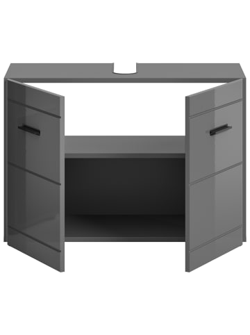Waschbeckenunterschrank in grau/grau hochglanz  - (B) 80 x (H) 56 x (T) 34