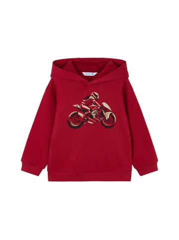 Kapuzensweatshirt cooler Reliefprint in rot