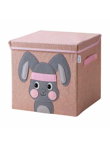 Aufbewahrungsbox mit Deckel Rosa Hase, 33 x 33 x 33 cm