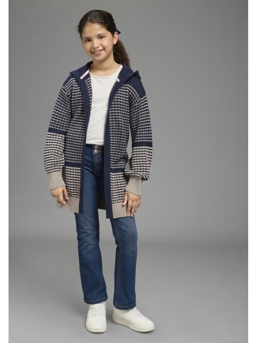 Longstrickjacke in marine