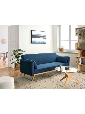 3-tlg 3-Sitzer Sofa ASAA in Blau/Braun