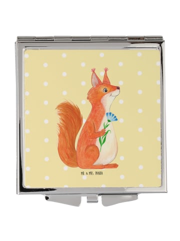 Kosmetikspiegel Eichhörnchen Blume ohne Spruch in Gelb Pastell