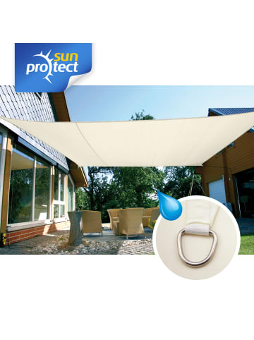 Sonnensegel Hydro, 6 x 4 m, Rechteck, wasserabweisend, creme in Creme