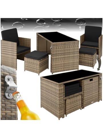 Gartenmöbel Set aus Polyrattan für 2-4 Personen, UV-beständig