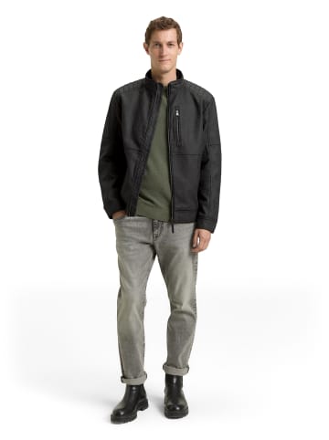 Kunstlederjacke in schwarz