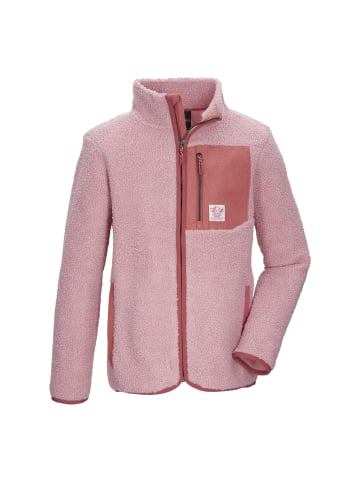 Sherpajacke mit Stehkragen in Rose4011