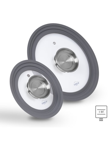 Universal Glasdeckel Set mit Aroma-Funktion in Grau