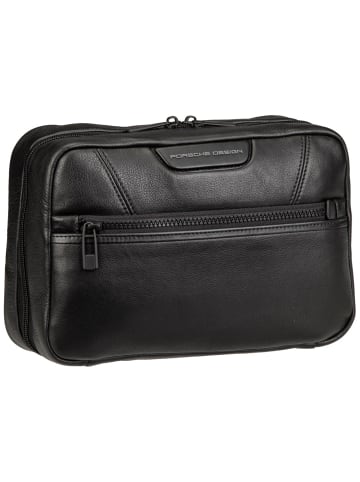 Kulturbeutel Roadster Leather Evo Washbag in Black