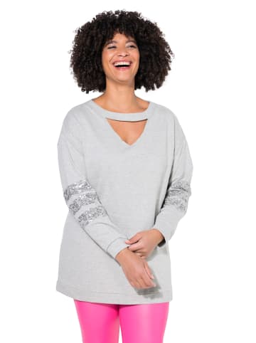 Sweatshirt in hellgrau mélange
