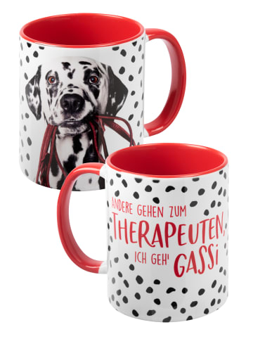 Hunde Tasse - Dalmatiner - ich geh Gassi aus Keramik 320 ml in rot