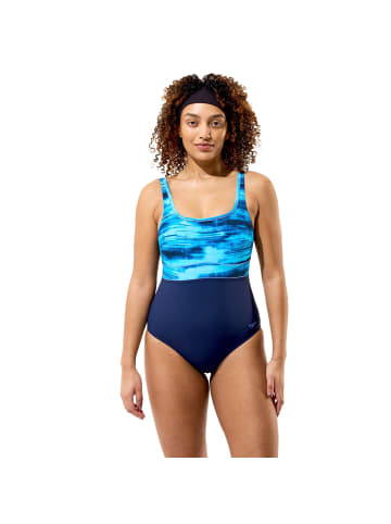 Print Contour Eclipse Badeanzug in blau