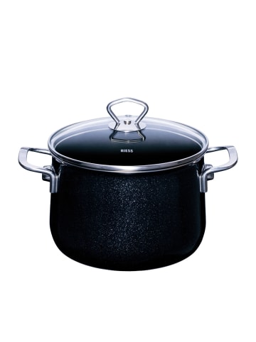 Fleischtopf mit Glasdeckel in Schwarz