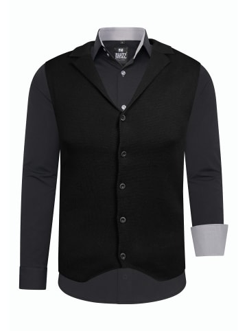 Hemd mit Weste in Schwarz / Grau