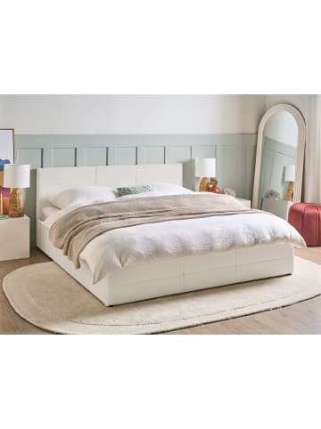 3-tlg Doppelbett MASSOGNES in Weiß/Schwarz