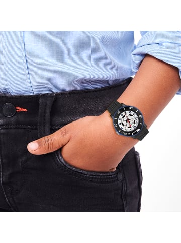 Armbanduhr Fußball in schwarz