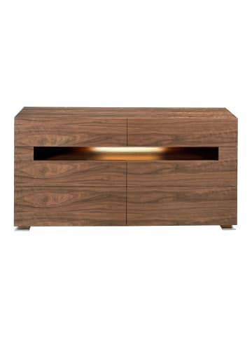 Anrichte 7076 in Walnuss / Stahl – (B)140 x (H)71 x (T)43 cm