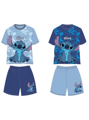 Lilo & Stitch Shortama Atmungsaktiver Kurzarm-Schlafanzug für in Blau