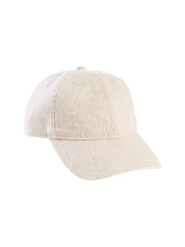 Cap aus Baumwoll-Leinen-Mix in Beige