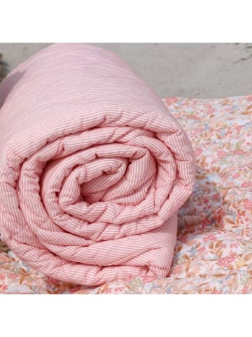 Quilt AIX Rosa Weiß STREIFEN 180x130 cm