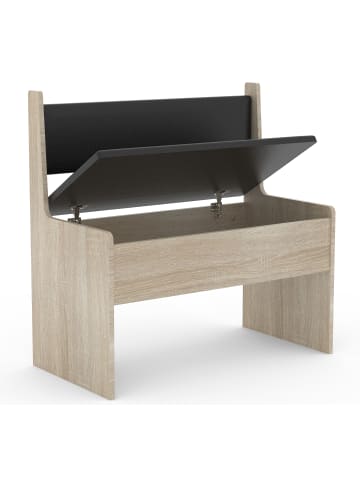 Holz Eckbank Sitzbank Bank Truhe Esal Breite 80 cm in Sonoma-Eiche
