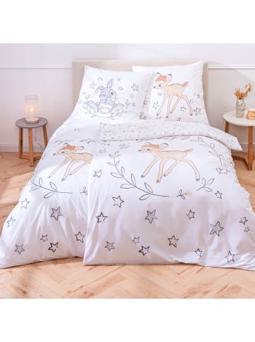 Bettwäsche-Set Biber/Flanell "Disney Bambi & Klopfer" in Weiß