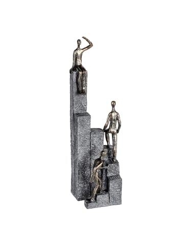 Skulptur Climbing bronzefarben, grau - (H) 39 cm