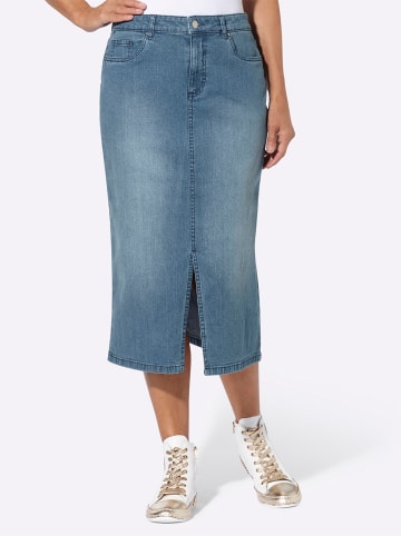 Jeans-Rock in blue-bleached