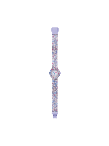 Analoguhr flower power weiss
