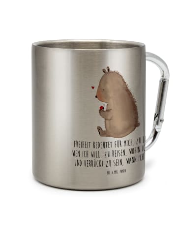 Tasse Bär Marienkäfer mit Spruch in Silber