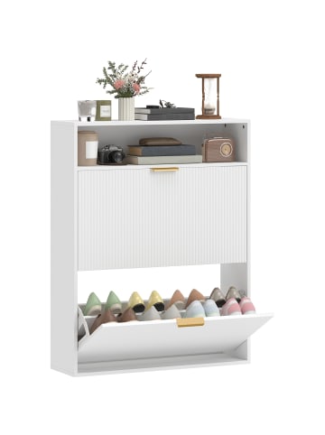 Schuhschrank in Weiß 80L x 24B x 102,5H cm