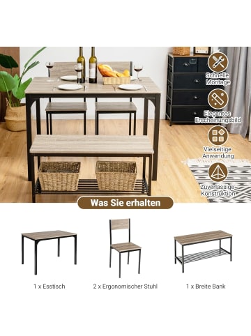 Esstisch Set 4-teilig in Grau
