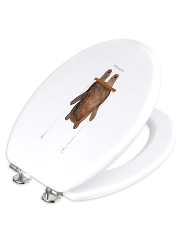 Toilettendeckel Bär Schaukel ohne Spruch in Weiß