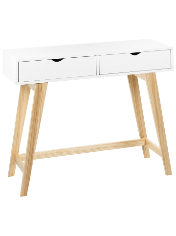 Konsolentisch SULLY in Weiß/Braun - (W) 101 x (H) 78 x (L) 36 cm