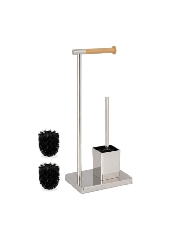 WC Garnitur in Silber - (B)23 x (H)66,5 x (T)18 cm
