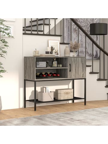Sideboard mit Weinregal 35x100x83cm in Grau