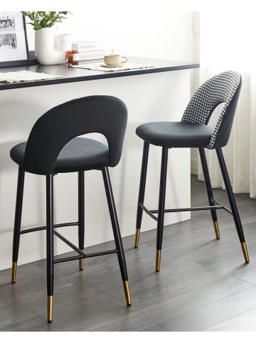 2er-Set Barhocker FALTON in Schwarz/Gold/Weiß