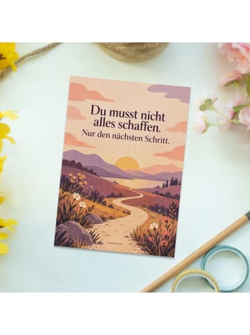 Postkarte Weg ermutigend Design mit Spruch in Weiß