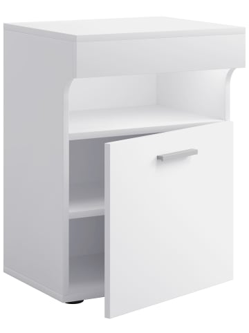 Holz Nachttisch Nachtschrank Schublade Slepal M in Weiß