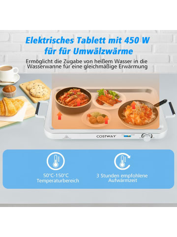 3 in 1 Warmhalteplatte elektrisch in Silber