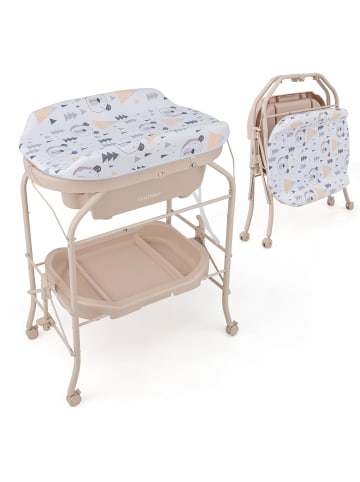 Wickeltisch mit Badewanne in Beige