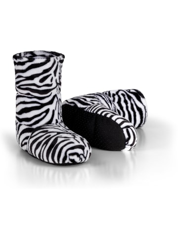 Körnerpantoffeln für die Mikrowelle in Zebra