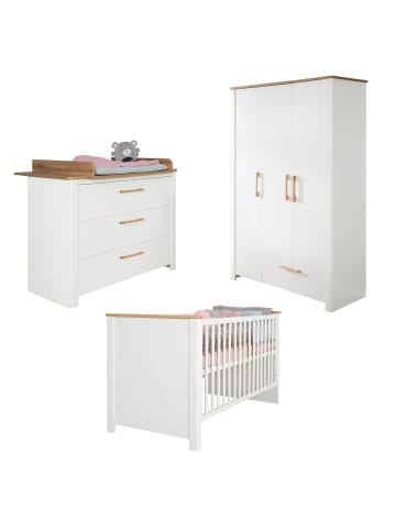Babyzimmer Set Ava 3-tlg. mit Bett, Wickelkommode & Schrank